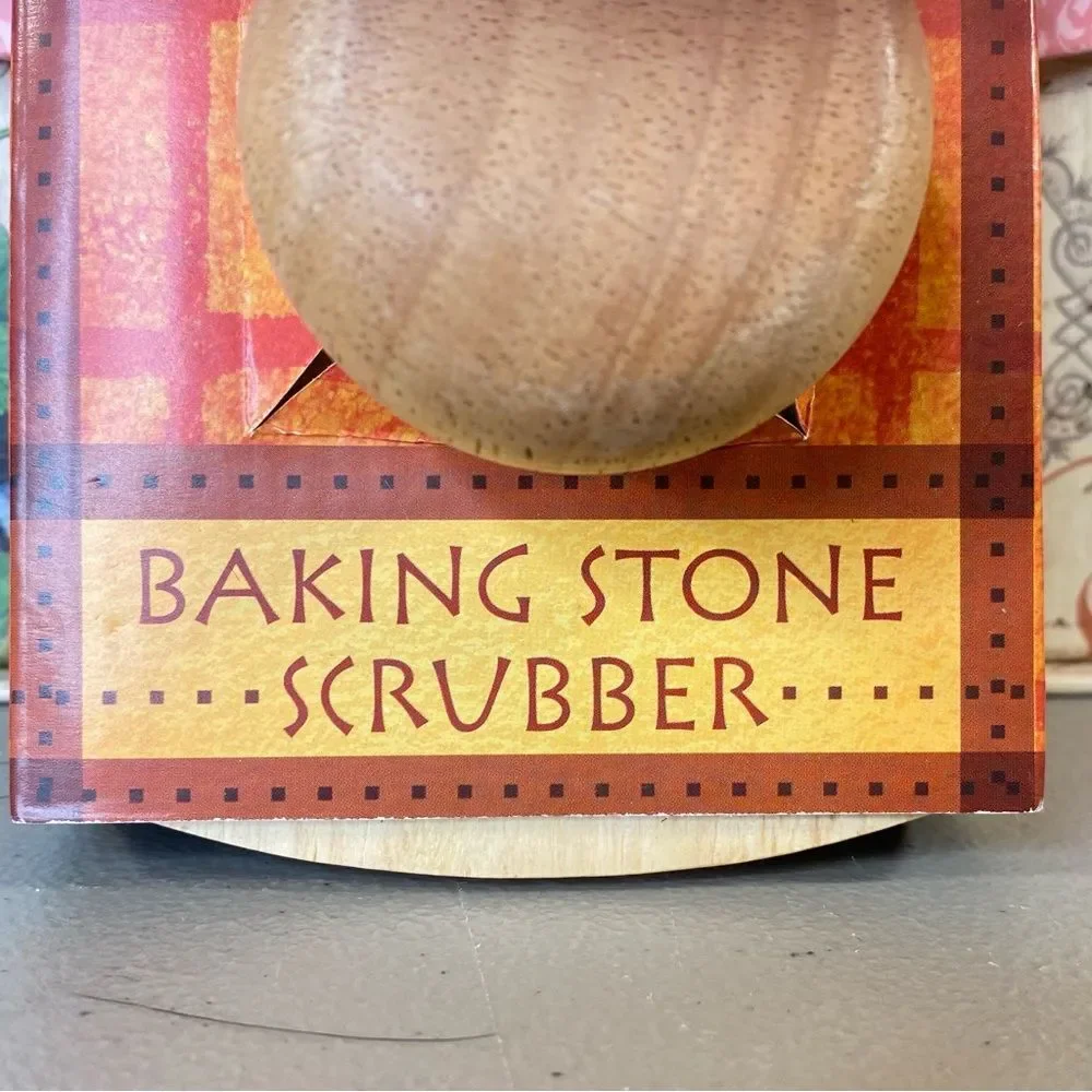 Pizzacraft NWT Baking Stone Scrubber Wooden Handle Stainless Steel Bristles